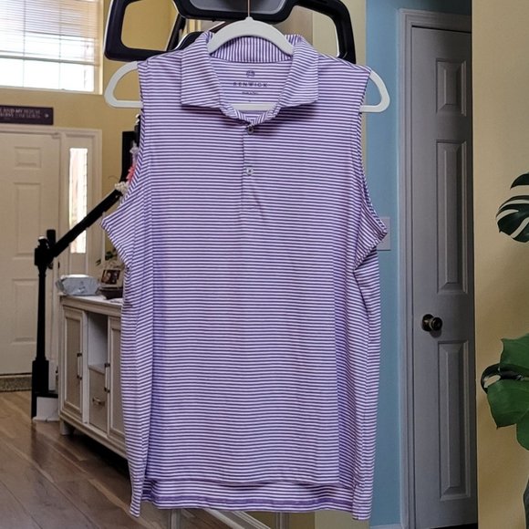Renwick Sleeveless Polo Striped Size Large - Picture 4 of 10